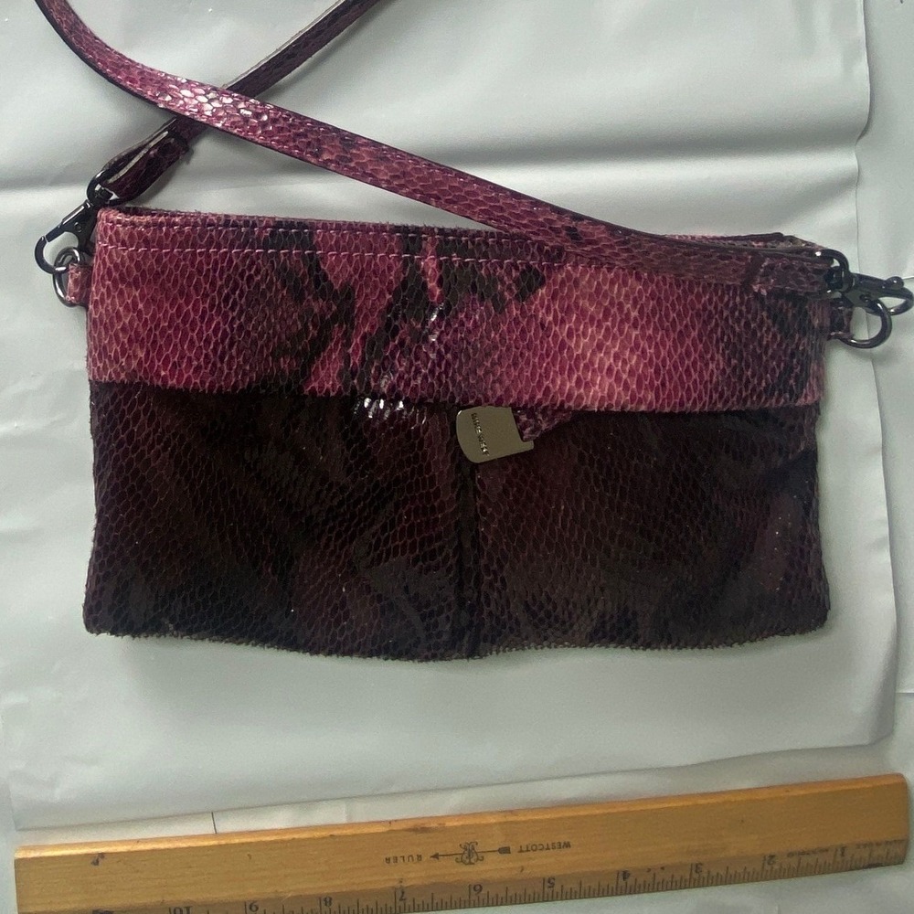 Nine Westβ Textured Snake Embossed Clutch Crossbody Bag Purple